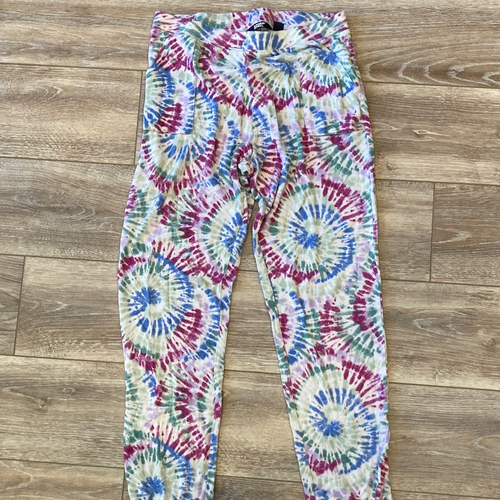 Lands' End Kids Spiral Tie-Dye Leggings in Blue, Green, Pink